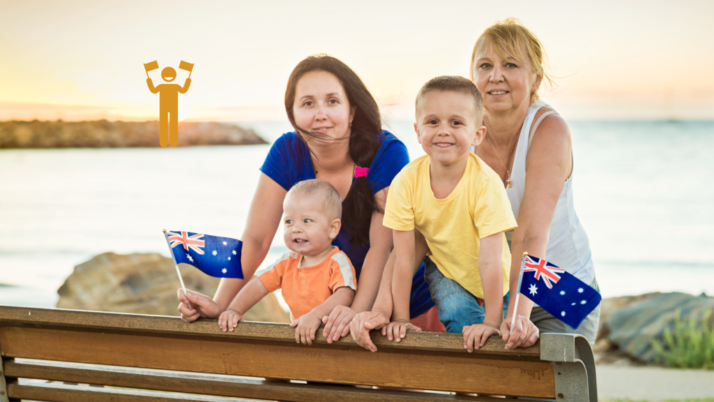 A family migrating to Australia.