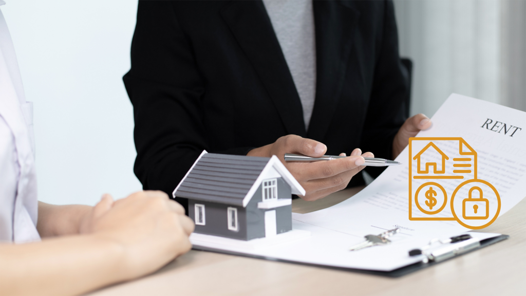 A landlord explaining that tenants are required to provide a "bond" at the commencement of the lease