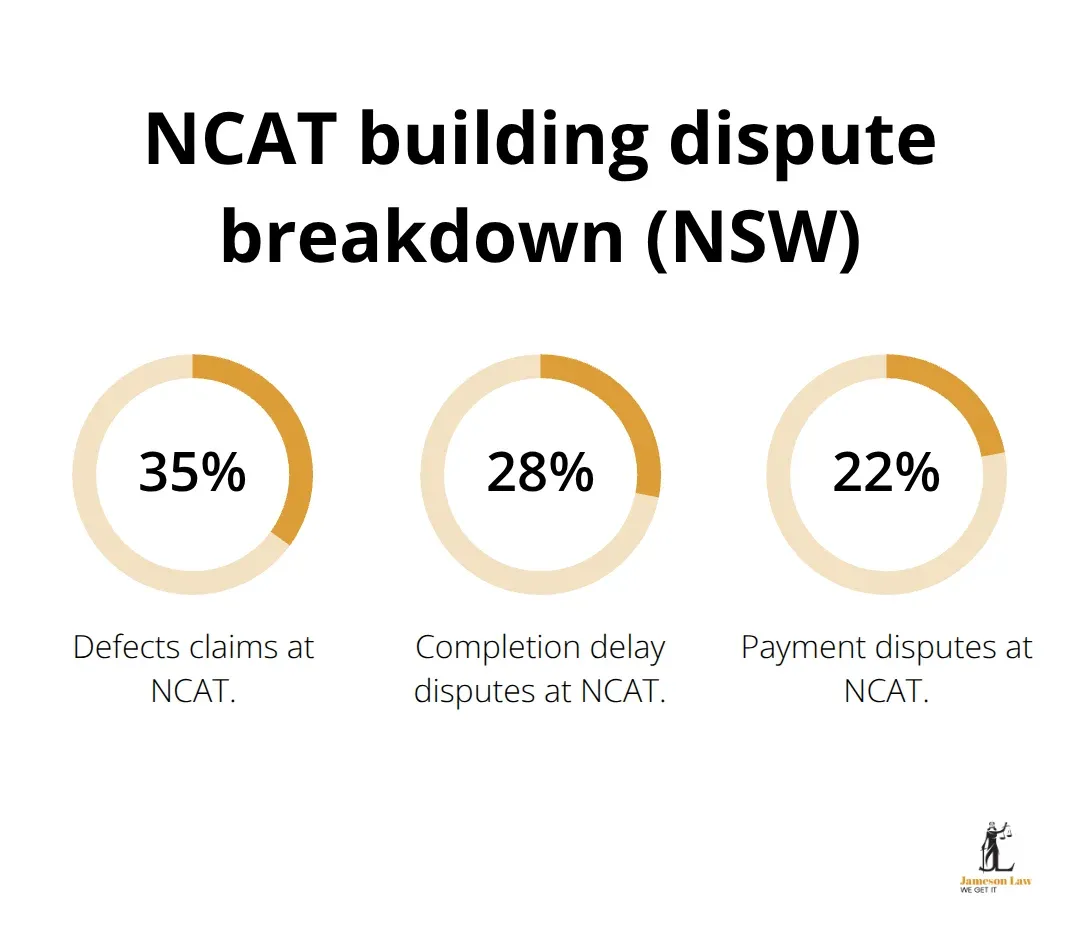 Proportion of NCAT building dispute case types in NSW - Building disputes NSW