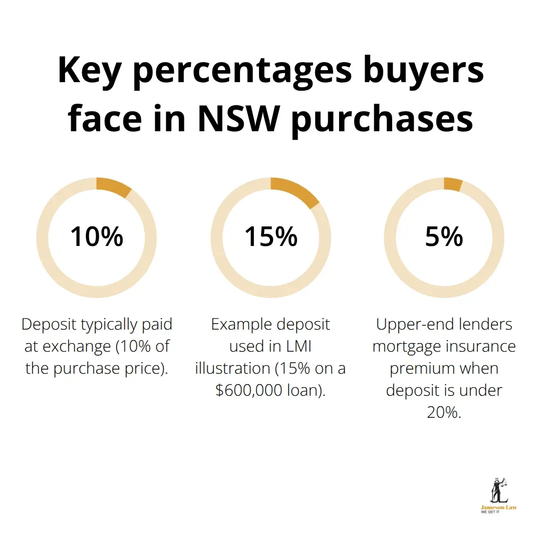 Percentage highlights for NSW property purchases: deposit and mortgage insurance - NSW conveyancing for buyers