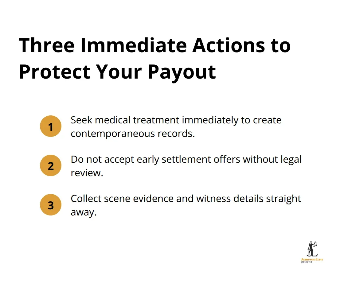 Compact checklist of three steps to protect a NSW personal injury payout. - Personal injury settlement