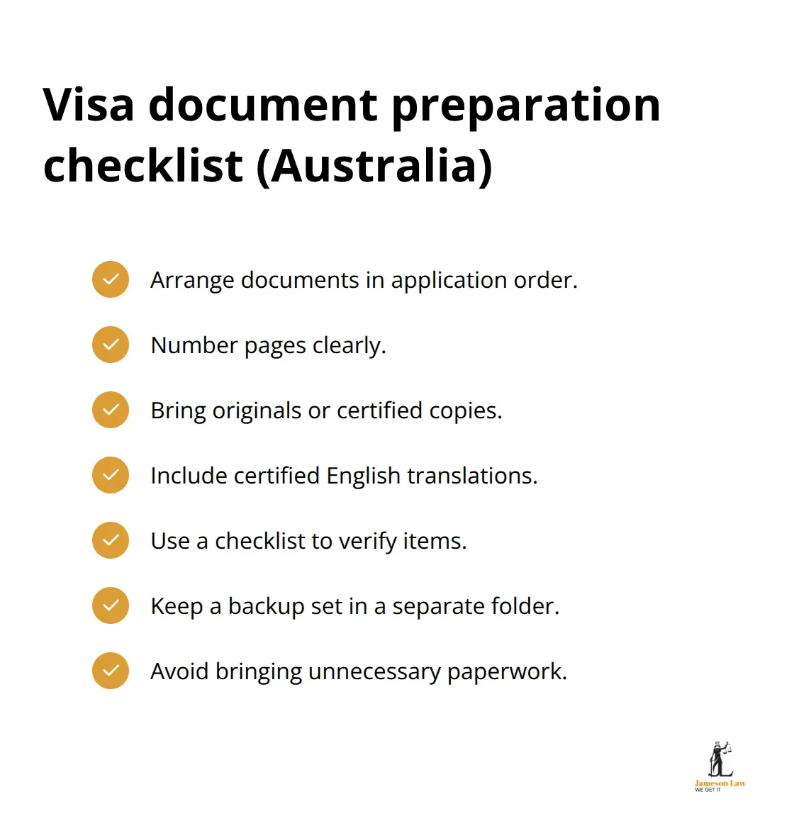 Compact checklist to organise documents for an Australian visa interview - Visa interview tips Australia