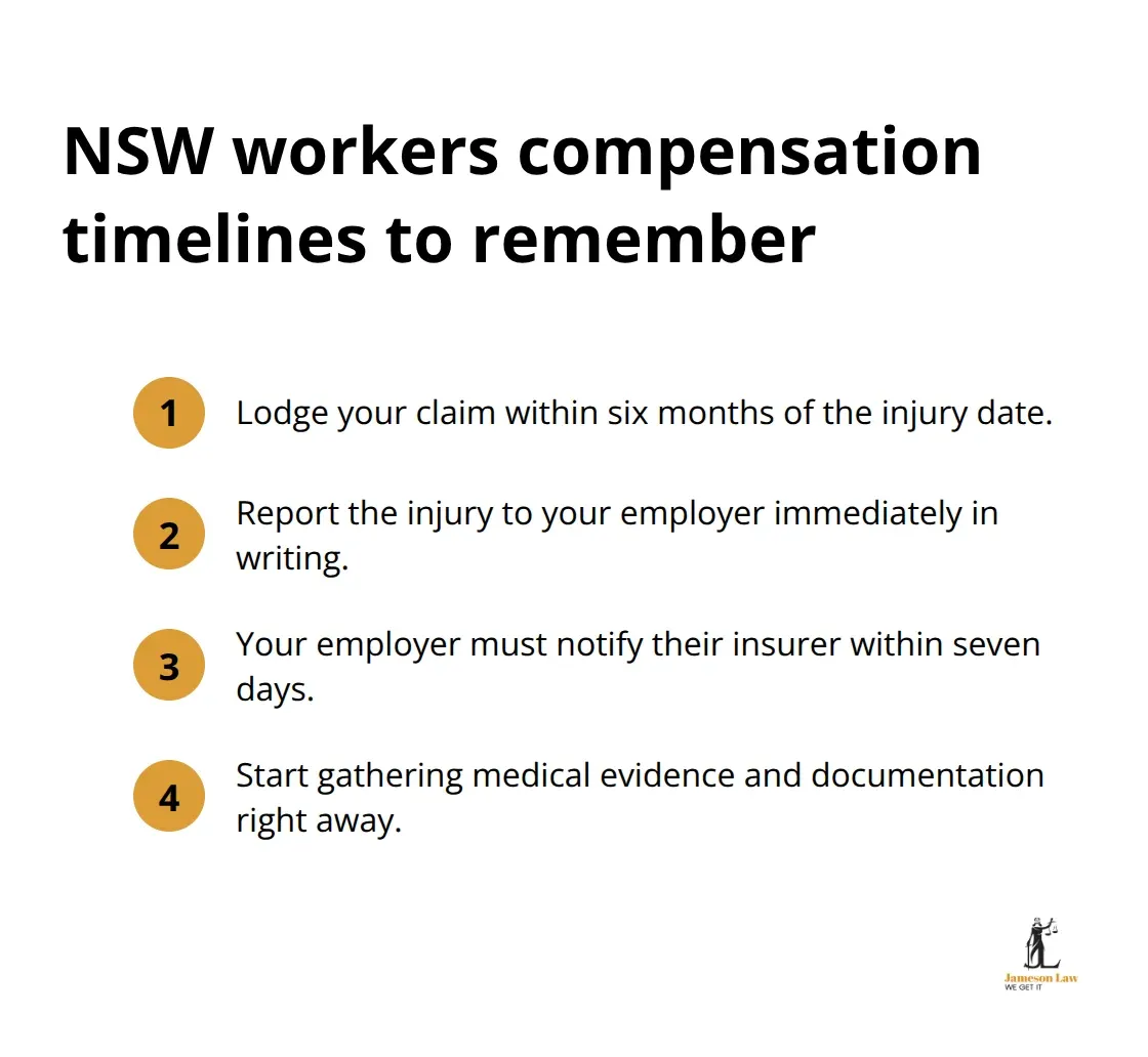 Key deadlines and immediate actions for NSW workers compensation claims