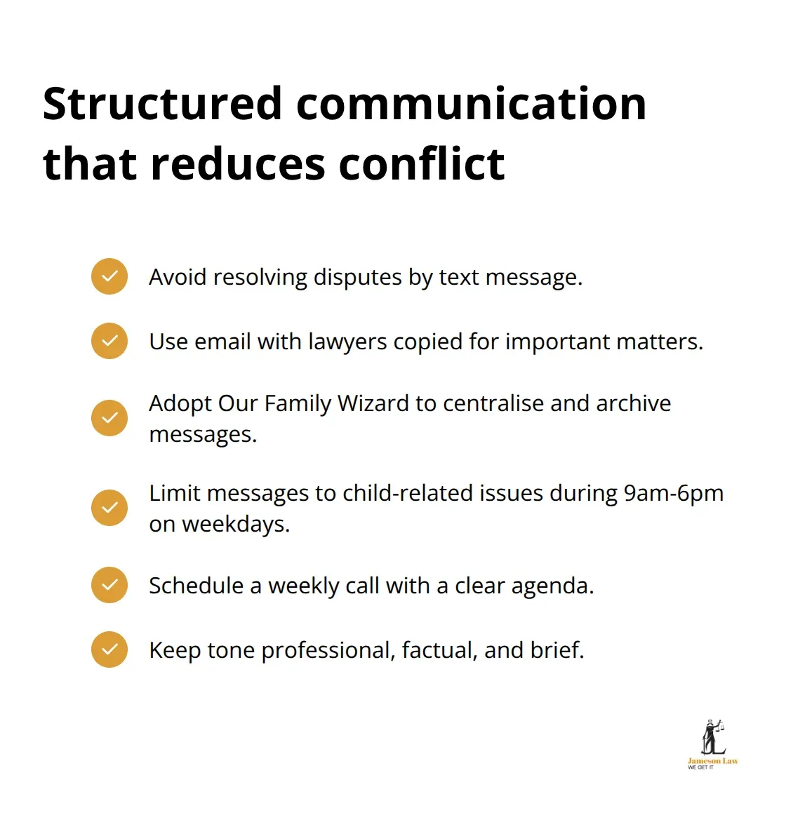 infographic family law separation 2 1762571431 Practical communication rules for separated parents in Sydney