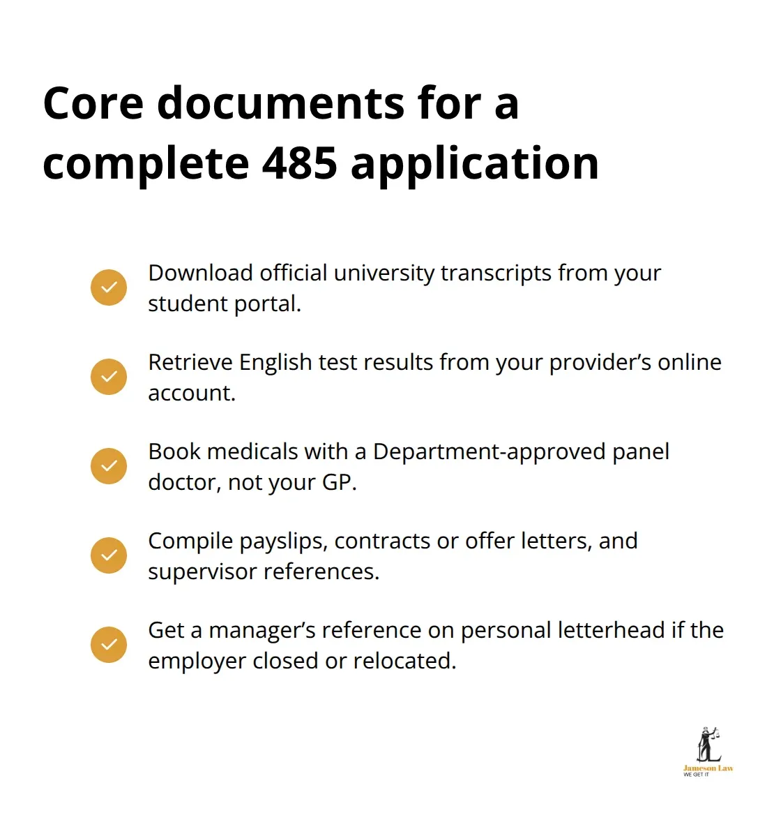 Checklist of documents commonly required by the Department of Home Affairs - graduate visa requirements