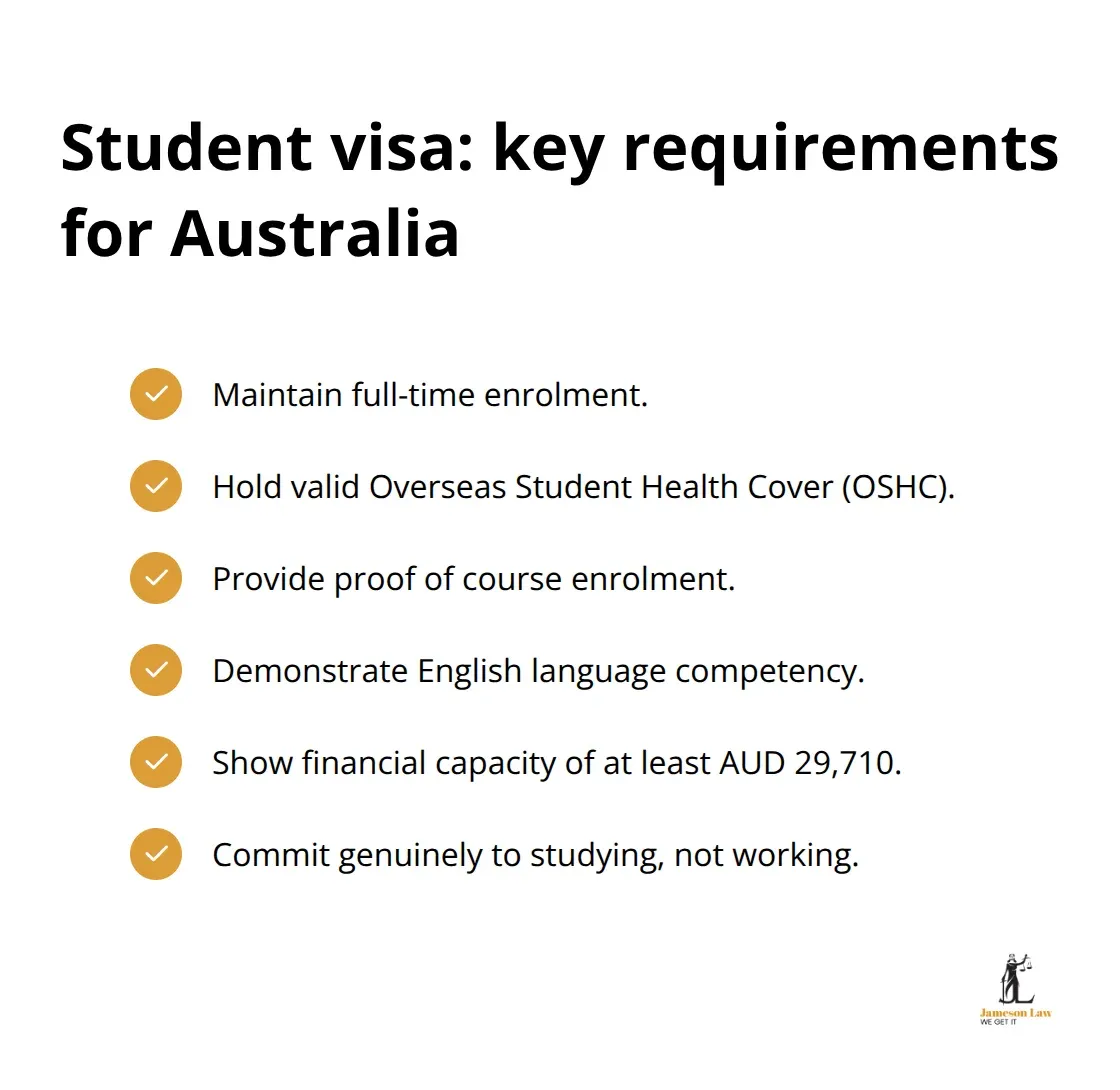 Checklist of core student visa requirements in Australia - migration to Australia process