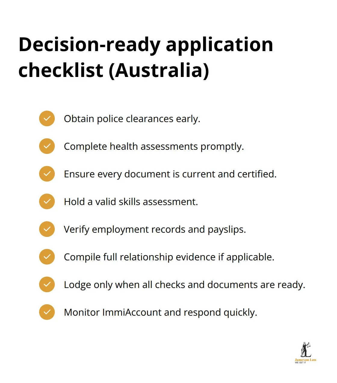 infographic migration visa timeline 3 1781241061 Checklist of steps to make an Australian visa application decision-ready and avoid delays. - migration visa timeline