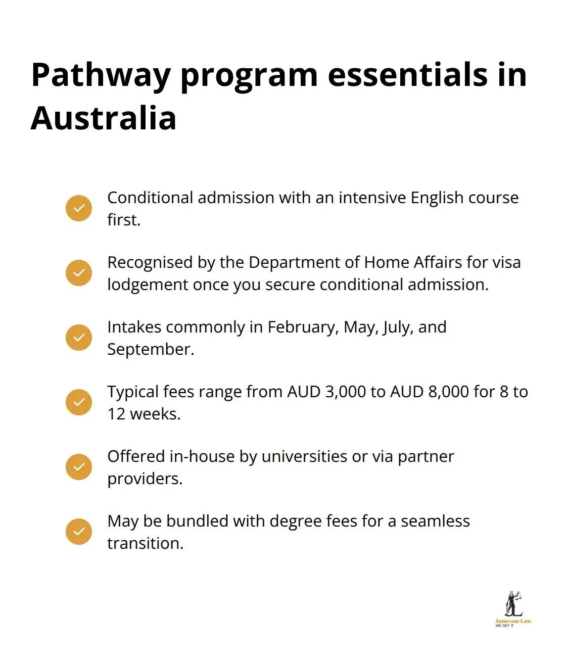 Checklist of key facts about Australian university pathway and English bridging programs for student visas - student visa english language requirements