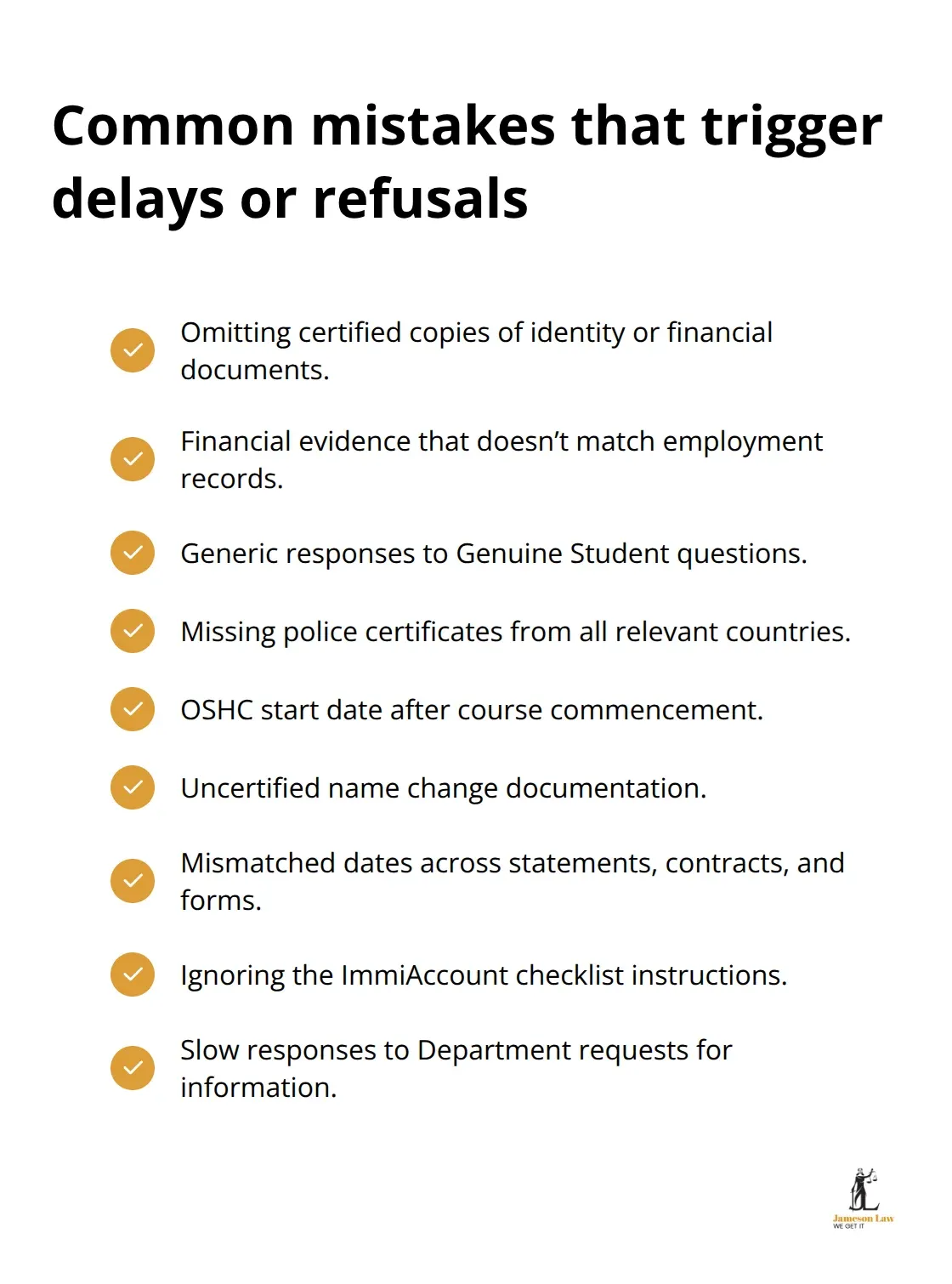 Checklist of frequent pitfalls in Australian visa applications - visa application checklist Australia