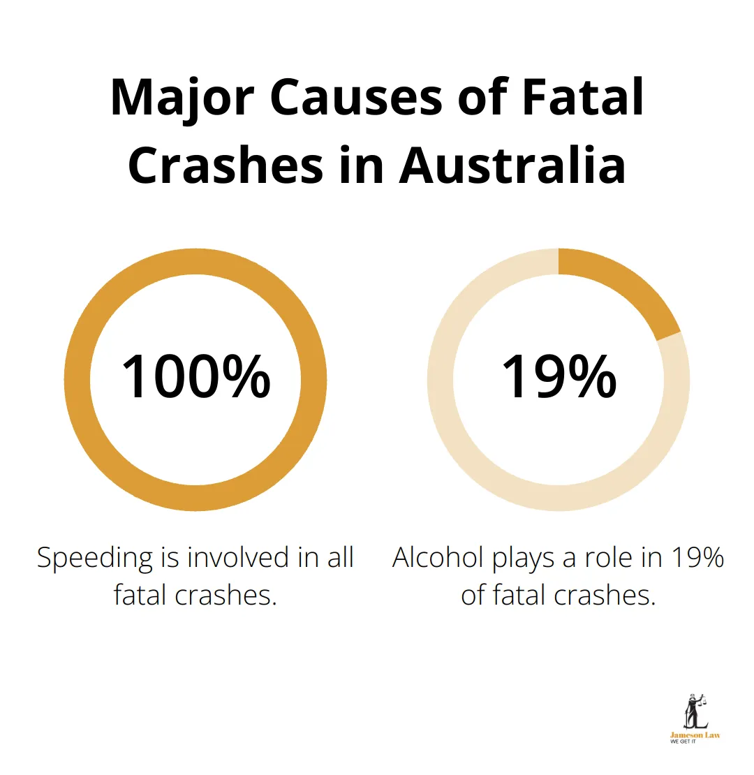 infographic what are personal injury claims 1 1746500945 Pie chart showing the percentage of fatal crashes caused by speeding (100%), alcohol (19%), and other factors.